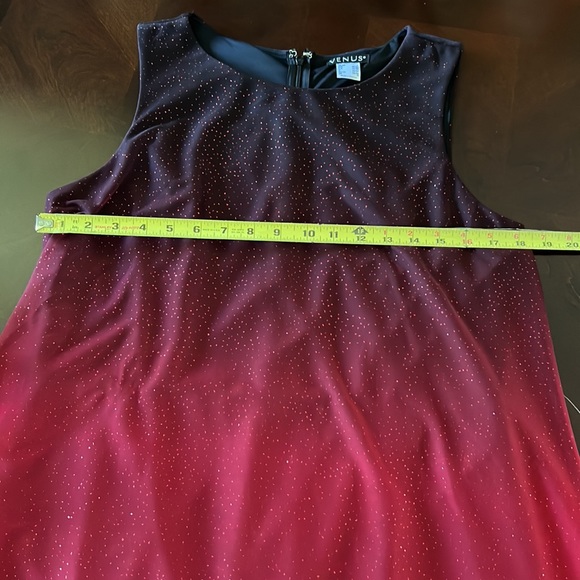 Venus Women’s Sheer overlay Jumpsuit red sparkly and black NEW size Large - Picture 11 of 17